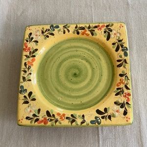 French Countryside Hand-painted Square Plate